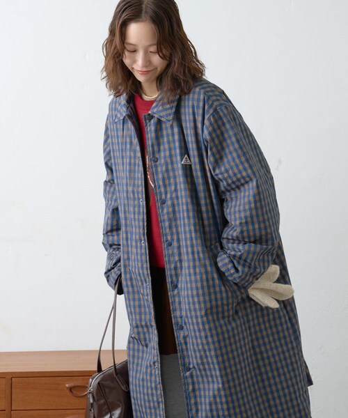 CIAOPANIC TYPY（チャオパニックティピー）の「【GEVACO】中綿ステンカラーロングコート（ステンカラーコート・レディース・カーキ/ネイビー/ブルー・L/ONE）」の3枚目の写真