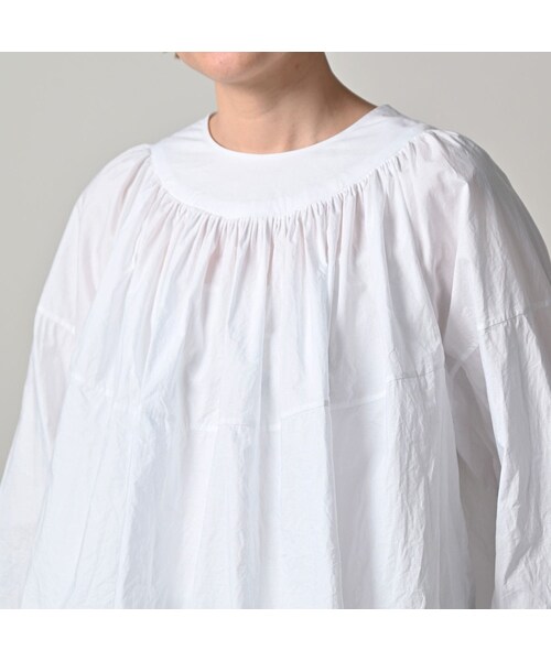 45R（フォーティファイブアール）の「スーピマバチストのタックギャザーブラウス（その他・レディース・02-シロ・00-フリー）」の8枚目の写真