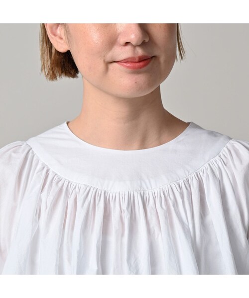 45R（フォーティファイブアール）の「スーピマバチストのタックギャザーブラウス（その他・レディース・02-シロ・00-フリー）」の7枚目の写真