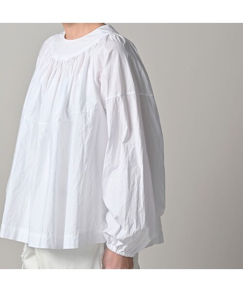 45R（フォーティファイブアール）の「スーピマバチストのタックギャザーブラウス（その他・レディース・02-シロ・00-フリー）」の9枚目の写真