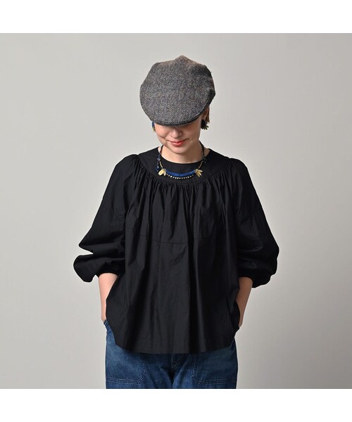 45R（フォーティファイブアール）の「スーピマバチストのタックギャザーブラウス（その他・レディース・92-クロ・00-フリー）」の4枚目の写真