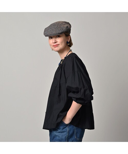 45R（フォーティファイブアール）の「スーピマバチストのタックギャザーブラウス（その他・レディース・92-クロ・00-フリー）」の5枚目の写真