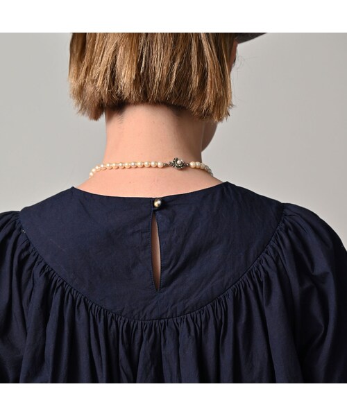 45R（フォーティファイブアール）の「スーピマバチストのタックギャザーブラウス（インディゴ）（その他・レディース・73-インディゴ・00-フリー）」の10枚目の写真