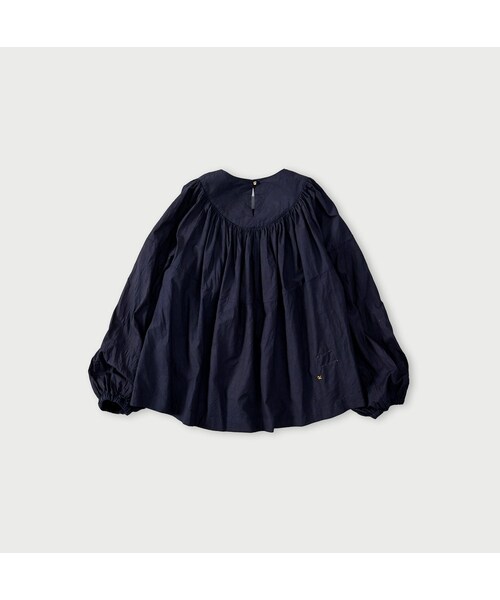 45R（フォーティファイブアール）の「スーピマバチストのタックギャザーブラウス（インディゴ）（その他・レディース・73-インディゴ・00-フリー）」の2枚目の写真