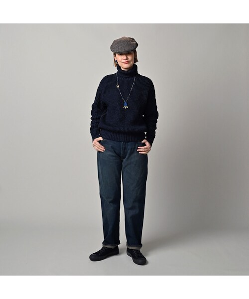 45R（フォーティファイブアール）の「再び6.5墨藍の空比古比女（重）（パンツ・レディース・77-墨藍 股下75cm/78-墨藍 股下80cm・02-28インチ/04-30インチ/06-32インチ/08-34インチ/09-36インチ）」の4枚目の写真