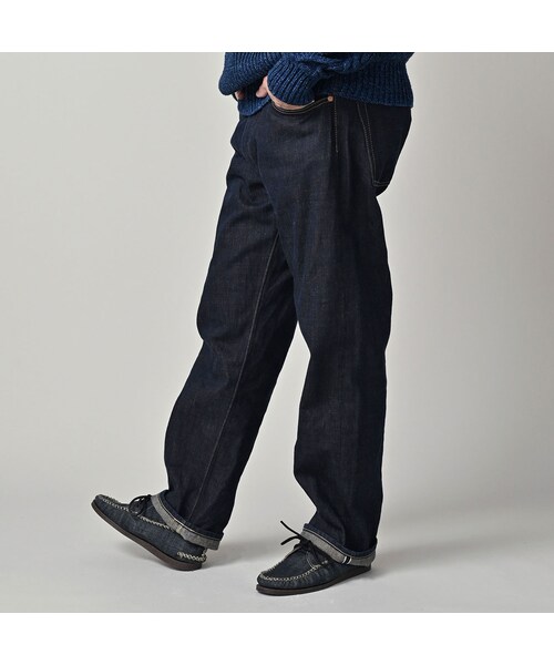 45R（フォーティファイブアール）の「再び6.5墨藍の空比古比女（濃）（パンツ・レディース・77-墨藍 股下75cm/78-墨藍 股下80cm・02-28インチ/04-30インチ/06-32インチ/08-34インチ/09-36インチ）」の10枚目の写真