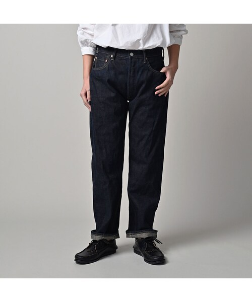 45R（フォーティファイブアール）の「再び6.5墨藍の空比古比女（濃）（パンツ・レディース・77-墨藍 股下75cm/78-墨藍 股下80cm・02-28インチ/04-30インチ/06-32インチ/08-34インチ/09-36インチ）」の6枚目の写真