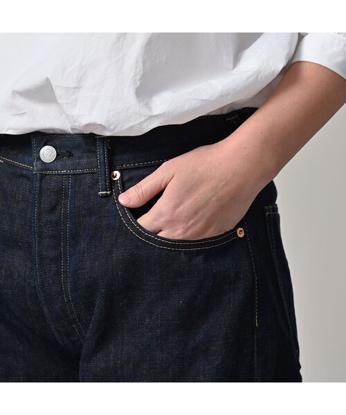 45R（フォーティファイブアール）の「再び6.5墨藍の空比古比女（濃）（パンツ・レディース・77-墨藍 股下75cm/78-墨藍 股下80cm・02-28インチ/04-30インチ/06-32インチ/08-34インチ/09-36インチ）」の13枚目の写真