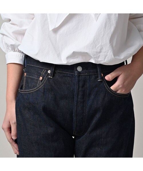 45R（フォーティファイブアール）の「再び6.5墨藍の空比古比女（濃）（パンツ・レディース・77-墨藍 股下75cm/78-墨藍 股下80cm・02-28インチ/04-30インチ/06-32インチ/08-34インチ/09-36インチ）」の12枚目の写真