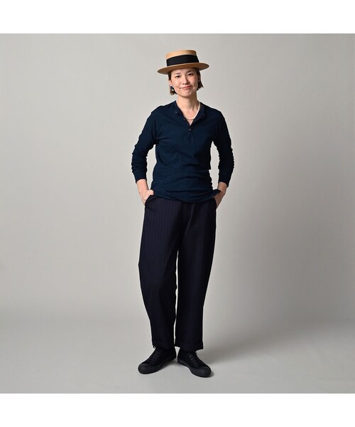 45R（フォーティファイブアール）の「天竺の908ヘンリー（インディゴ）（トップス・レディース・73-インディゴ・02-S/04-L）」の3枚目の写真