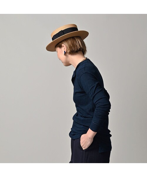 45R（フォーティファイブアール）の「天竺の908ヘンリー（インディゴ）（トップス・レディース・73-インディゴ・02-S/04-L）」の6枚目の写真