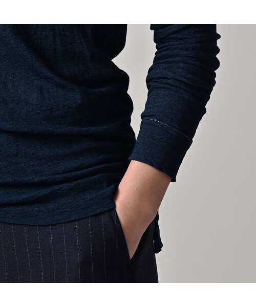 45R（フォーティファイブアール）の「天竺の908ヘンリー（インディゴ）（トップス・レディース・73-インディゴ・02-S/04-L）」の12枚目の写真