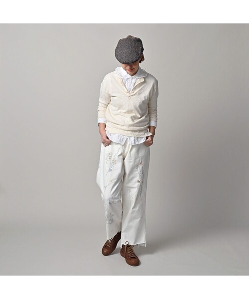 45R（フォーティファイブアール）の「天竺の908ヘンリー（トップス・レディース・02-生成・02-S/04-L）」の3枚目の写真