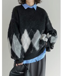 Re:EDIT（リエディ）の「アーガイル柄シャギーニットプルオーバー - トップス通販 | 人気レディースファッション - Re:EDIT（リエディ）（その他）」