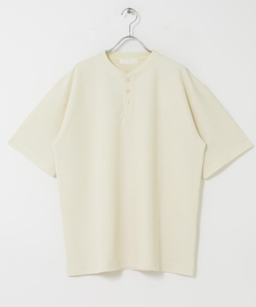 SENSE OF PLACE by URBAN RESEARCH（センスオブプレイスバイアーバンリサーチ）の「ヘンリーネックカノコプルオーバー（Tシャツ/カットソー・メンズ・IVORY/BLACK/GRAY・M/L）」の9枚目の写真