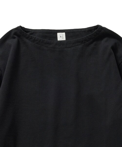 bonjour records(ボンジュールレコーズ)の「blurhms ROOTSTOCK/ブラームス・ルーツストック Classic Short Basque Shirt(Tシャツ/カットソー・レディース・ブラック/グリーン・0/1)」の7枚目の写真