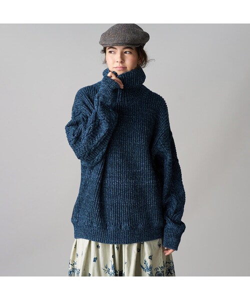 45R（フォーティファイブアール）の「インディゴ玉手箱の908タートル（トップス・レディース・73-ダッシュインディゴミックス(淡)/74-ダッシュインディゴミックス(濃)/75-R45インディゴミックス/93-影色ミックス・02-S/04-L）」の6枚目の写真