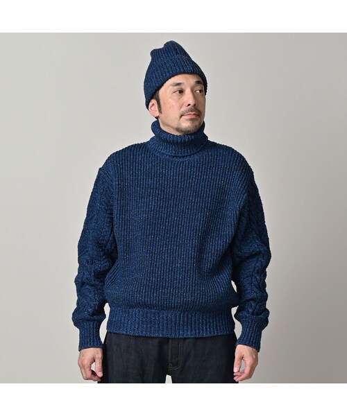 45R（フォーティファイブアール）の「インディゴ玉手箱の908タートル（トップス・レディース・73-ダッシュインディゴミックス(淡)/74-ダッシュインディゴミックス(濃)/75-R45インディゴミックス/93-影色ミックス・02-S/04-L）」の12枚目の写真