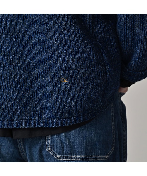 45R（フォーティファイブアール）の「インディゴ玉手箱のボレロ（トップス・レディース・73-ダッシュインディゴミックス(淡)/75-R45インディゴミックス/93-影色ミックス・02-M/03-L）」の12枚目の写真