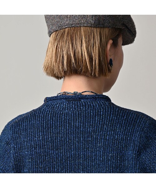 45R（フォーティファイブアール）の「インディゴ玉手箱のボレロ（トップス・レディース・73-ダッシュインディゴミックス(淡)/75-R45インディゴミックス/93-影色ミックス・02-M/03-L）」の11枚目の写真