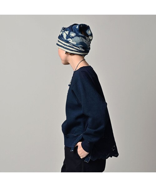 45R（フォーティファイブアール）の「裏毛×カットワークのスウェット（インディゴ）（トップス・レディース・73-インディゴ・00-フリー）」の5枚目の写真