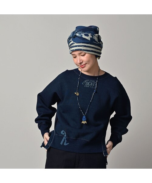 45R（フォーティファイブアール）の「裏毛×カットワークのスウェット（インディゴ）（トップス・レディース・73-インディゴ・00-フリー）」の4枚目の写真