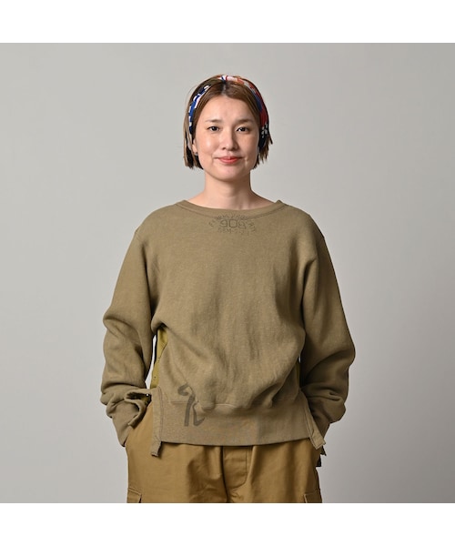 45R（フォーティファイブアール）の「裏毛×カットワークのスウェット（トップス・レディース・06-アンティークホワイト/62-カーキ・00-フリー）」の5枚目の写真