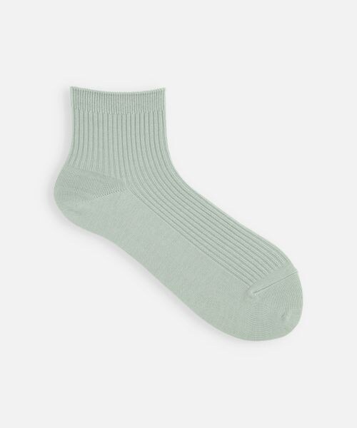 靴下屋(クツシタヤ)の「2×2リブショートソックス/011134590(その他・レディース・オフホワイト01/サラシ09/シルバーグレー10/クロ12/チャコールモク18/リネンベージュ20/モスブラウン24/グレージュ29/ピンク31/エンジェルピンク36/ビビッドピンク37/ノーマルレッド42/ダークレッド44/ヴィンテージレッド48/クリーム60/クロムイエロー64/イエロー66/グリーン72/マッチャ75/メロン77/ミントサックス80/スモーキーサックス81/サックス83/コン84/ダークターコイズ85/パンチブルー88/インディゴ89/ラベンダー96・F)」の21枚目の写真