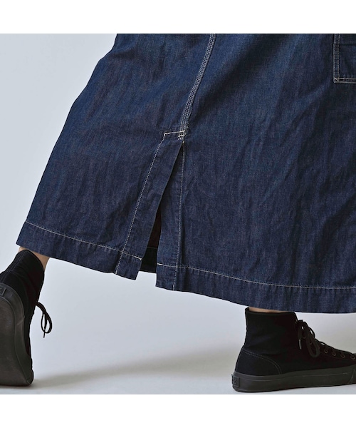 45R（フォーティファイブアール）の「ワークインディゴのペインタースカート（重）（スカート・レディース・75-インディゴ 重・02-M/03-L）」の12枚目の写真