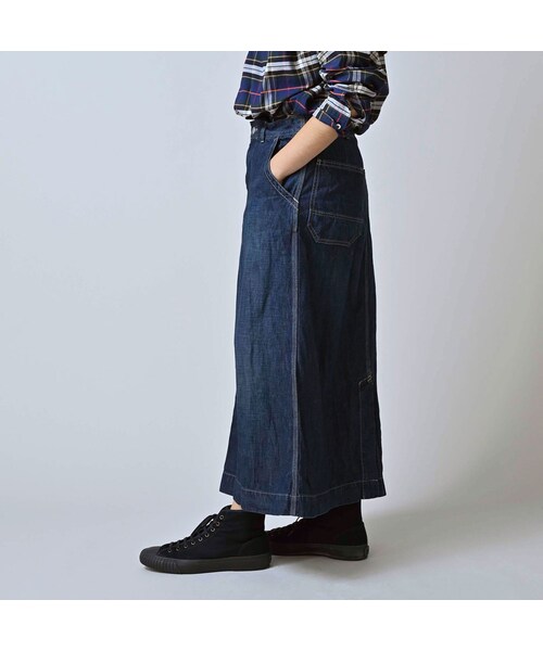 45R（フォーティファイブアール）の「ワークインディゴのペインタースカート（重）（スカート・レディース・75-インディゴ 重・02-M/03-L）」の5枚目の写真