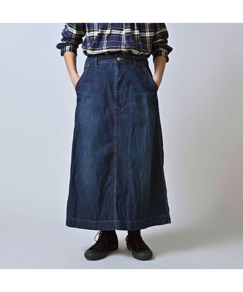 45R（フォーティファイブアール）の「ワークインディゴのペインタースカート（重）（スカート・レディース・75-インディゴ 重・02-M/03-L）」の4枚目の写真