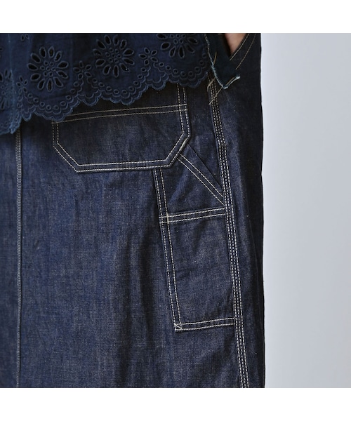 45R（フォーティファイブアール）の「ワークインディゴのペインタースカート（スカート・レディース・73-インディゴ・02-M/03-L/04-XL）」の8枚目の写真