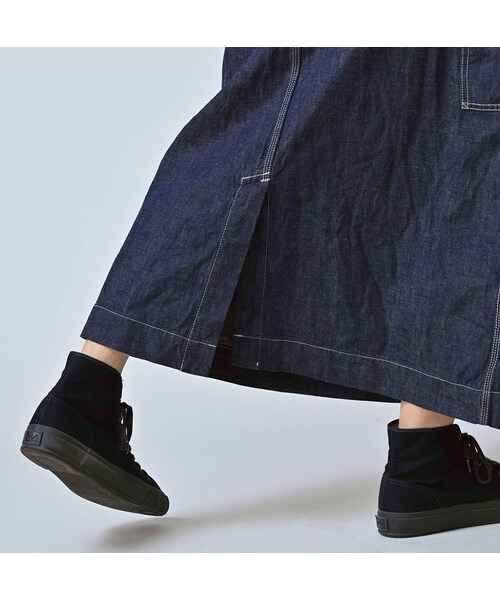 45R（フォーティファイブアール）の「ワークインディゴのペインタースカート（スカート・レディース・73-インディゴ・02-M/03-L/04-XL）」の11枚目の写真