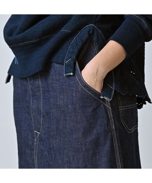 45R（フォーティファイブアール）の「ワークインディゴのペインタースカート（スカート・レディース・73-インディゴ・02-M/03-L/04-XL）」の7枚目の写真