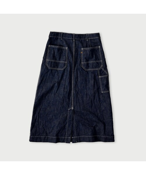 45R（フォーティファイブアール）の「ワークインディゴのペインタースカート（スカート・レディース・73-インディゴ・02-M/03-L/04-XL）」の2枚目の写真
