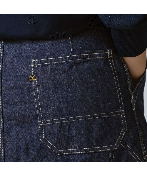 45R（フォーティファイブアール）の「ワークインディゴのペインタースカート（スカート・レディース・73-インディゴ・02-M/03-L/04-XL）」の10枚目の写真