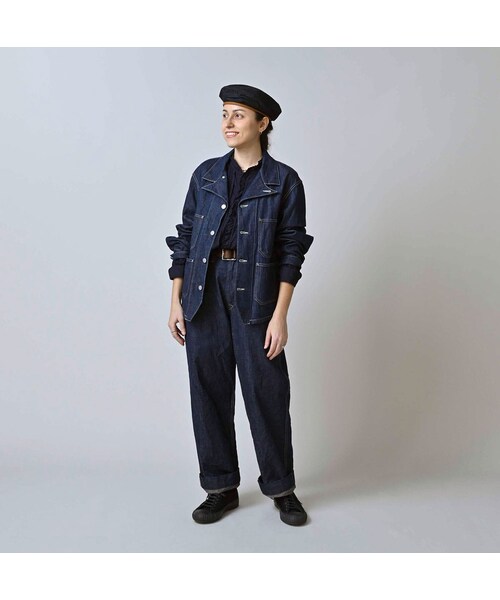 45R（フォーティファイブアール）の「ワークインディゴの908ジャンオール（ジャケット/アウター・レディース・73-インディゴ・01-XS/02-S/03-M/04-L）」の3枚目の写真