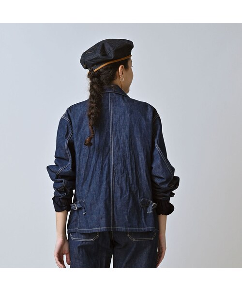 45R（フォーティファイブアール）の「ワークインディゴの908ジャンオール（ジャケット/アウター・レディース・73-インディゴ・01-XS/02-S/03-M/04-L）」の7枚目の写真