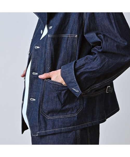 45R（フォーティファイブアール）の「ワークインディゴの908ジャンオール（ジャケット/アウター・レディース・73-インディゴ・01-XS/02-S/03-M/04-L）」の14枚目の写真