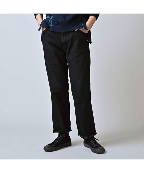 45R（フォーティファイブアール）の「ライ麦デニムのクロスビー5（再び・重 ブラック）（パンツ・レディース・62-R66 股下70cm/63-R66 股下75cm・06-32インチ/08-34インチ）」の6枚目の写真