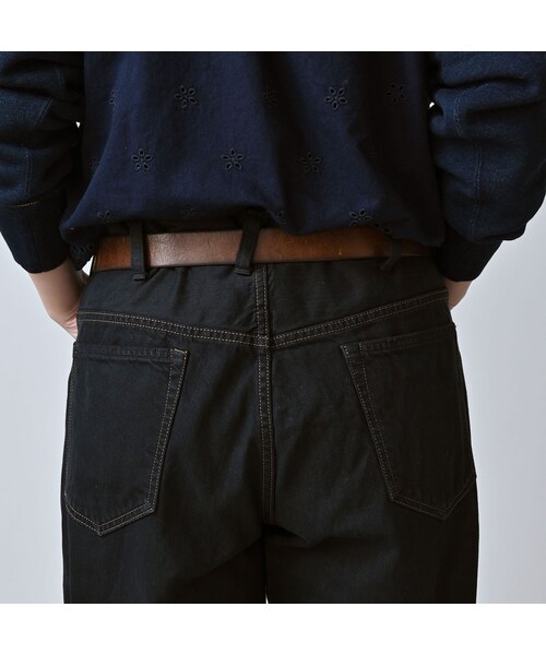 45R（フォーティファイブアール）の「ライ麦デニムのクロスビー5（再び・重 ブラック）（パンツ・レディース・62-R66 股下70cm/63-R66 股下75cm・06-32インチ/08-34インチ）」の14枚目の写真