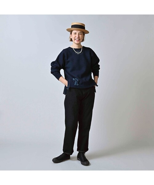 45R（フォーティファイブアール）の「ライ麦デニムのクロスビー5（再び・重 ブラック）（パンツ・レディース・62-R66 股下70cm/63-R66 股下75cm・06-32インチ/08-34インチ）」の4枚目の写真