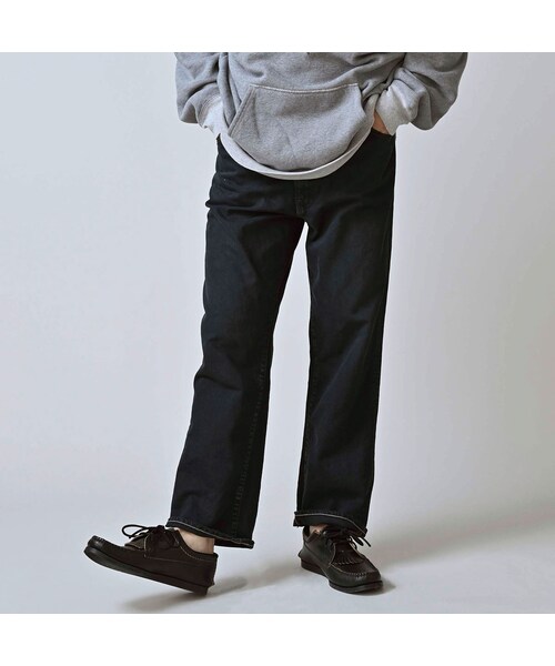 45R（フォーティファイブアール）の「ライ麦デニムのクロスビー5（再び・淡 ブラック）（パンツ・レディース・62-R66 股下70cm/63-R66 股下75cm・08-34インチ）」の9枚目の写真