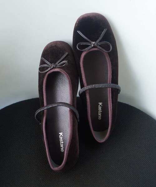 Kastane（カスタネ）の「アソートバレエシューズ（バレエシューズ・レディース・ブラック/ブラックその他1/ブラウン/ダークブラウン・38/36/37）」の4枚目の写真