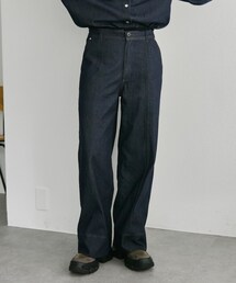 《セットアップ着用も可》センターラインデニムパンツ【SUM1 STYLE(スミスタイル)】