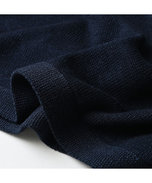 45R（フォーティファイブアール）の「ローゲージ超ガーゼのMベスト（インディゴ）（トップス・レディース・73-影色納戸・00-フリー）」の12枚目の写真