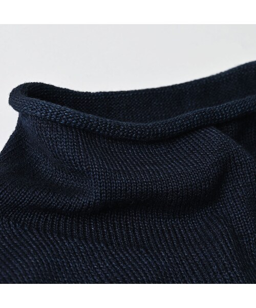 45R（フォーティファイブアール）の「ローゲージ超ガーゼのMベスト（インディゴ）（トップス・レディース・73-影色納戸・00-フリー）」の10枚目の写真