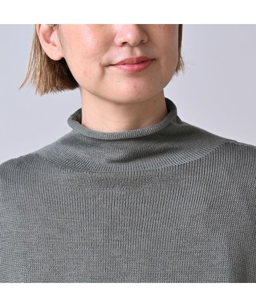 45R（フォーティファイブアール）の「ローゲージ超ガーゼのMベスト（トップス・レディース・05-ホワイトトップ/23-グレートップ/65-グレーカーキトップ/75-ダークネイビー・00-フリー）」の10枚目の写真