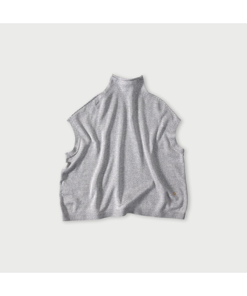 45R（フォーティファイブアール）の「ローゲージ超ガーゼのMベスト（トップス・レディース・05-ホワイトトップ/23-グレートップ/65-グレーカーキトップ/75-ダークネイビー・00-フリー）」の5枚目の写真