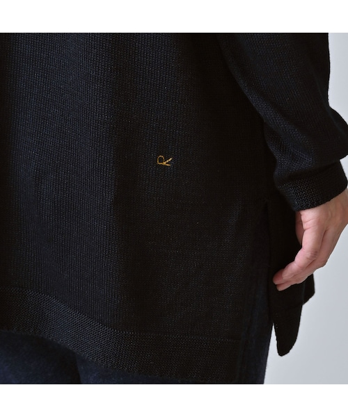 45R（フォーティファイブアール）の「ローゲージ超ガーゼのチュニック（インディゴ）（トップス・レディース・73-影色納戸・00-フリー）」の10枚目の写真